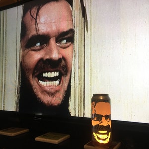 Jack Nicholson The Shining Beer Can Lantern: Pop Art Portrait Candle Lamp Unique Gift image 6