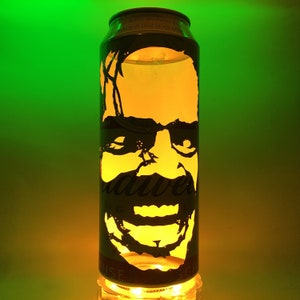 Jack Nicholson The Shining Beer Can Lantern: Pop Art Portrait Candle Lamp Unique Gift image 8