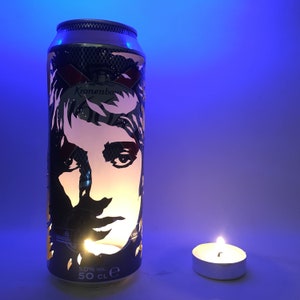 Rod Stewart Beer Can Lantern: The Faces Mod Pop Art Portrait Candle Lamp Unique Gift image 3