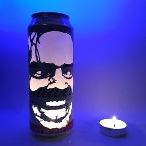 Jack Nicholson The Shining Beer Can Lantern: Pop Art Portrait Candle Lamp Unique Gift image 7