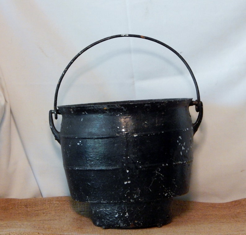 Cast Iron Cauldron stew pot bean pot Upcycled Planter