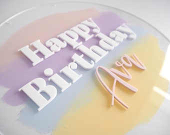 Peronalised Pastel Rainbow Acrylic Sign Custom Birthday Sign Acrylic Party Event Sign Welcome Sign Wedding Baby shower Sign Bridal Shower
