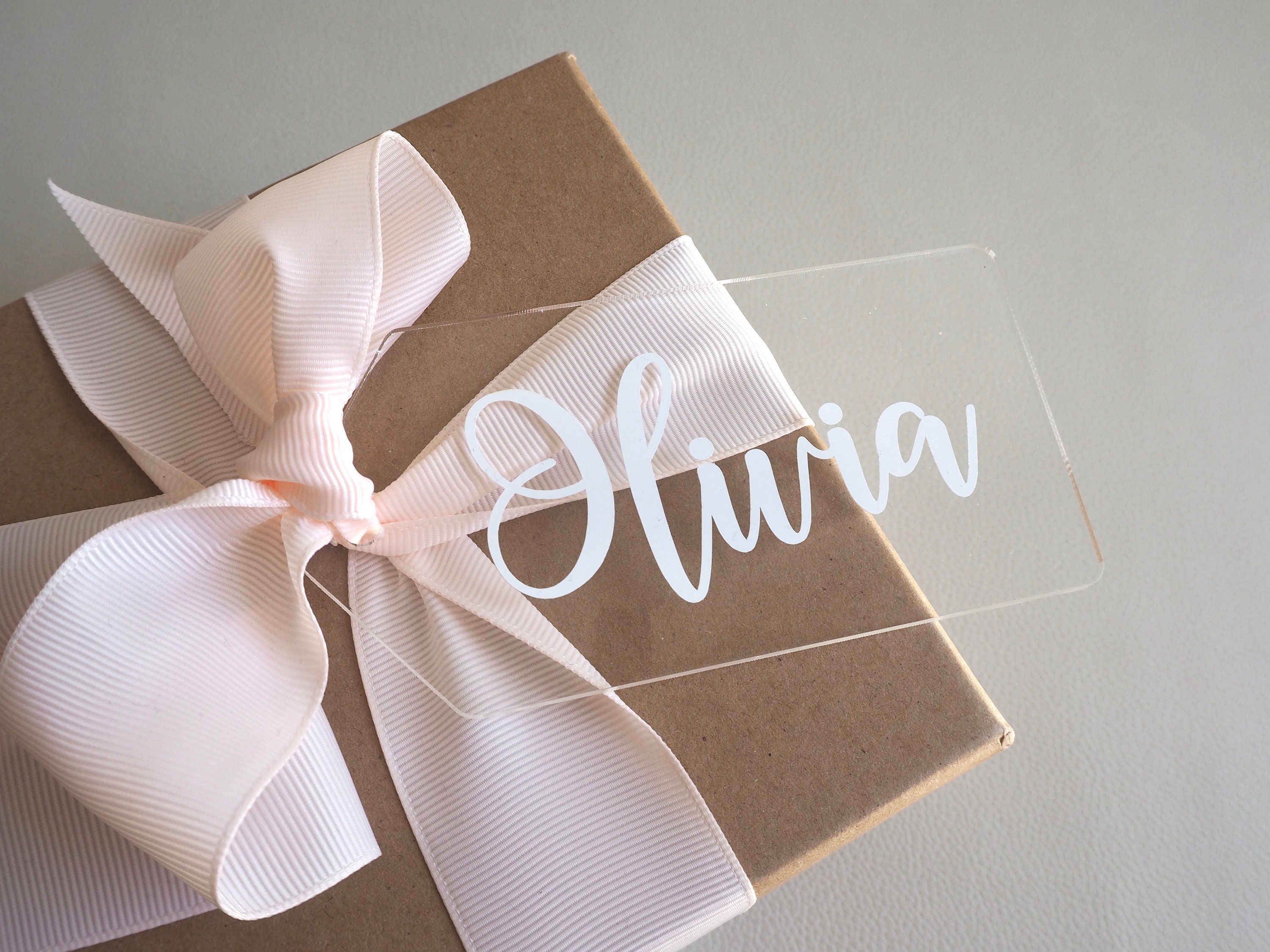 Clear Acrylic Personalised Gift Tag 