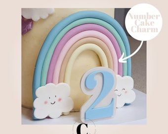 Acrylic Number Age Cake Charm Custom Single Layer Cake Charm Double Layer Cake Charm Age Cake Topper