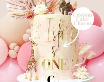 Individual Acrylic Letters Name is Age Cake Charm Peronalised Acrylic Cake Charm Single Layer Acrylic Cake Charm Name and Age Cake Topper