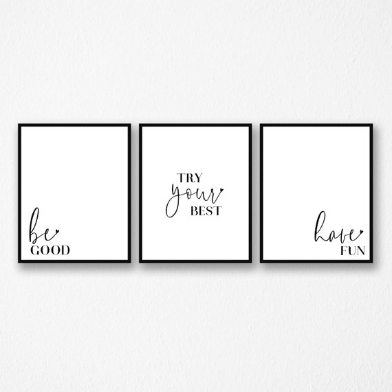 Set Of 3 Inspirational Quotes Prints Childrens Room Prints Birthday Gift Printed And Shipped On A4 Or A5 300gsm Card