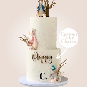 Custom Name Cake Charm Peronalised Acrylic Cake Topper Single Layer Acrylic Cake Charm Name Cake Topper