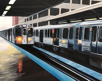 16X20 Chicago Original Acrylic Painting on Canvas – Chicago Painting – Chicago Art – Wall Art