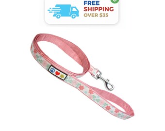 Floral Dog Leash: Soft Adjustable Nylon Puppy Leash - 5 ft