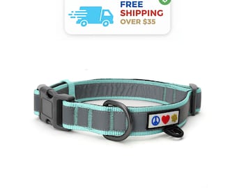 Pawtitas Reflective Padded Dog Collar: Adjustable Soft Nylon