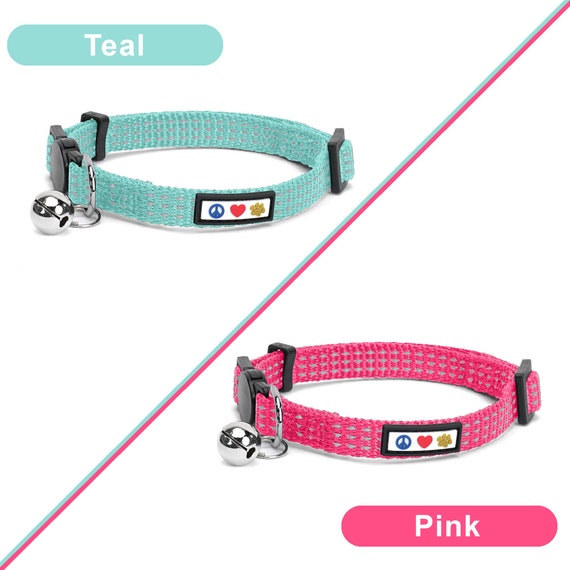 thumbnail image 2 of 8 Colors Pet Cat Dog Necklace Safety Buckle Small Dog Patch Cloth Bell Collar Pu 2 of 14