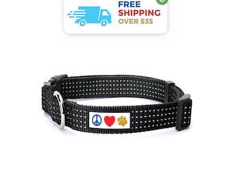 Reflective Dog Collar: Adjustable Waterproof Vegan Puppy Collar