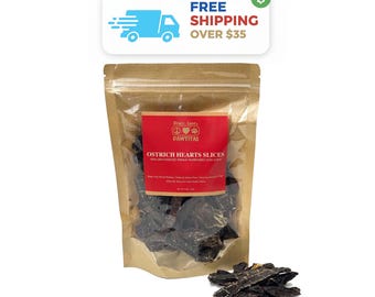 Ostrich Heart Jerky Dog Chew: Single Ingredient, Exotic Protein Training Treat
