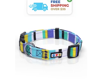 Pawtitas Multicolor Dog Collar: Adjustable Puppy Training Collar
