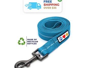 Reflective Dog Leash: Recycled Ocean Plastic, 6 ft Pawtitas Leash