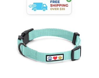 Pawtitas Soft Nylon Dog Collar: Adjustable Solid Color Puppy Collar