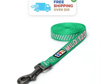 Personalized Dog Leash: 6 ft Reflective Nylon Leash, Miniature Breeds