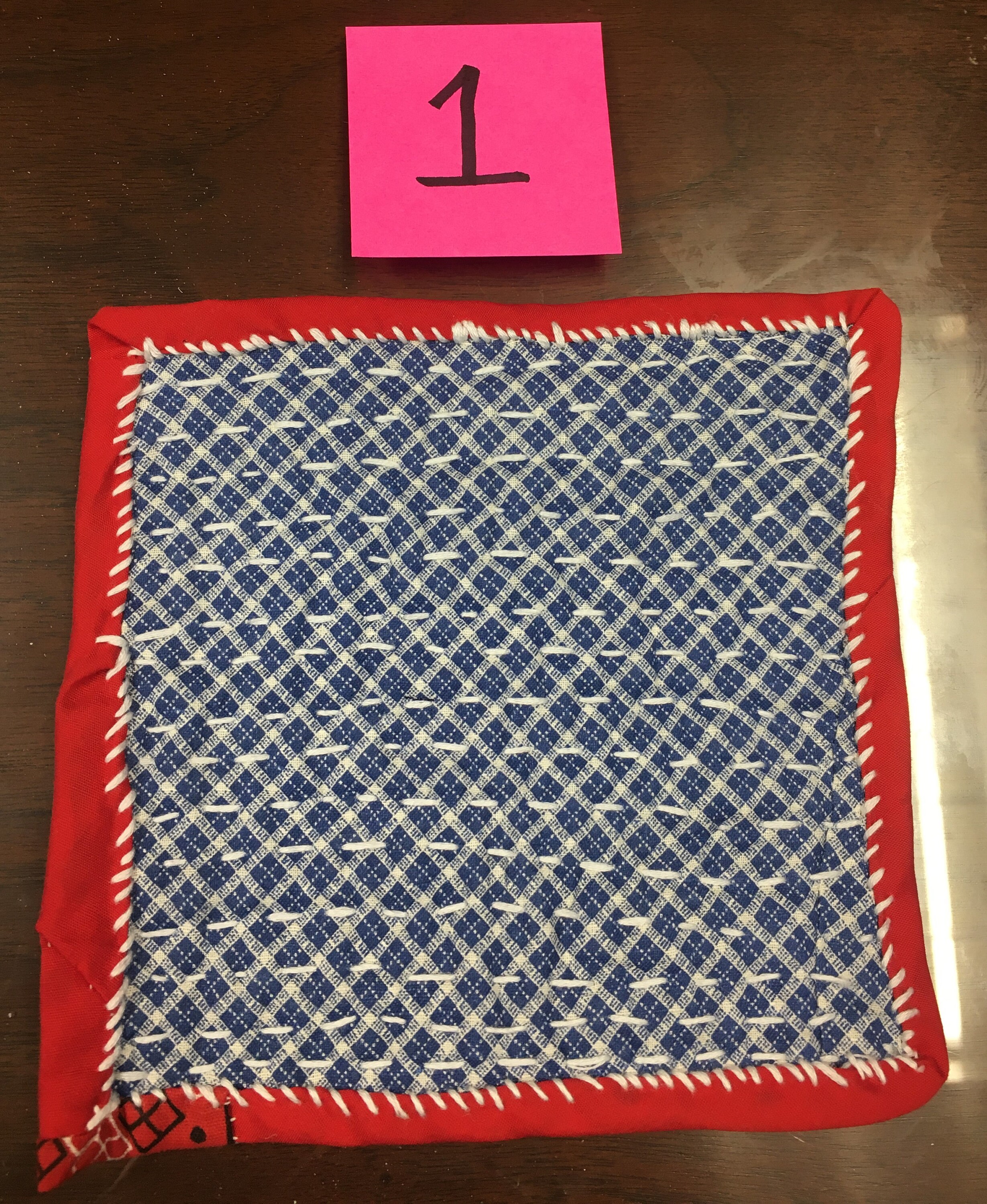 Boro Japanese Sashiko Inspired Quilted Mug Rug/candle Mat/coaster Red ...