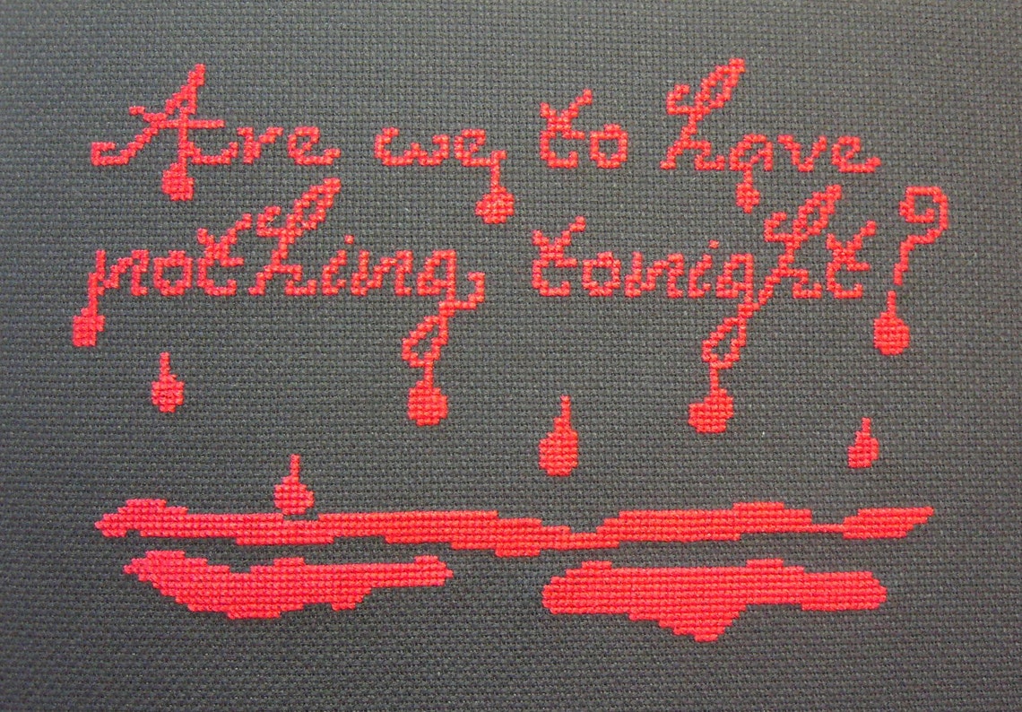 Gothic Cross Stitch Pattern Dracula Quote Vampire Blood Red - Etsy