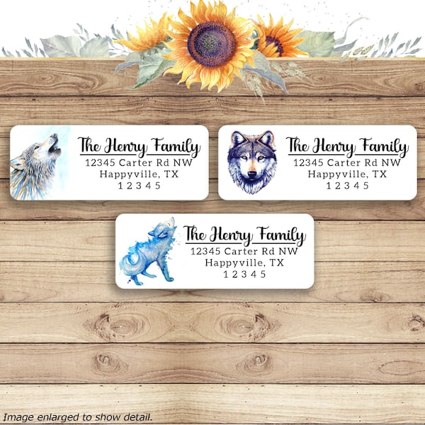 Personalized Wolf Address Return Mailing Labels Stickers (#30S)
