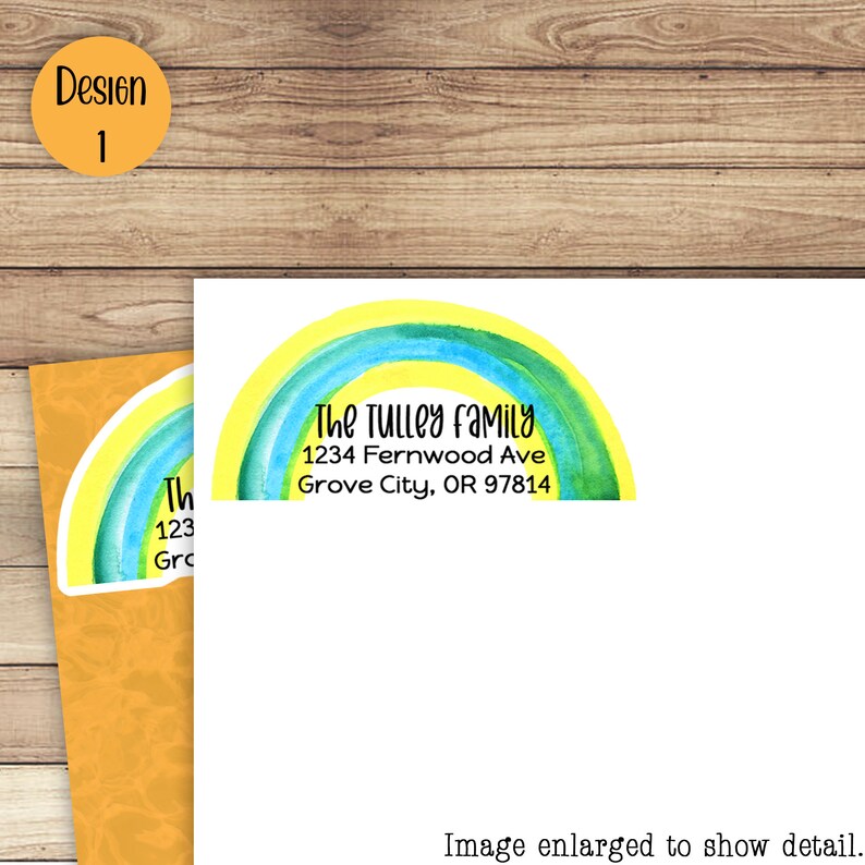 Unique Colorful Sunkissed Rainbow Address Labels 30 Etsy