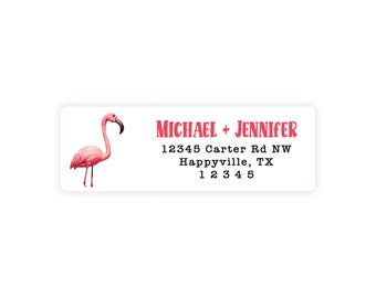 Pink Flamingo Address Labels