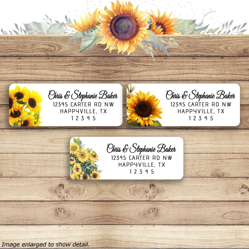 Sunflower Summer Return Address Mailing Labels 30 Etsy