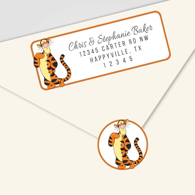 60 Winnie The Pooh Tigger Return Address Labels Mailing Envelopes Package A