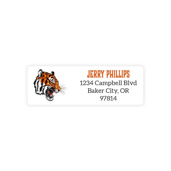 Orange Tiger Address Labels