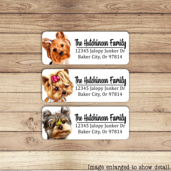 Yorkie Return Address Labels Etsy
