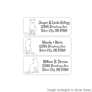 Single Line Cat Address Labels | Artistic Cat Mailing Labels | Line Art Kitty Stickers