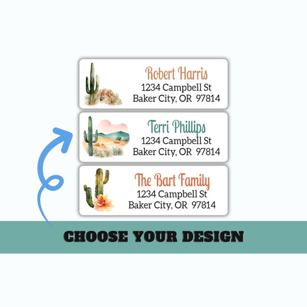 Cactus Return Address Labels Etsy