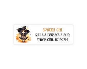 Spooky Halloween Witch Fun Mailing Labels