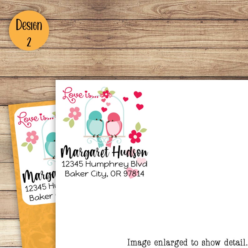 Custom Address Labels Love Heart Birds Rustic Return Address Etsy