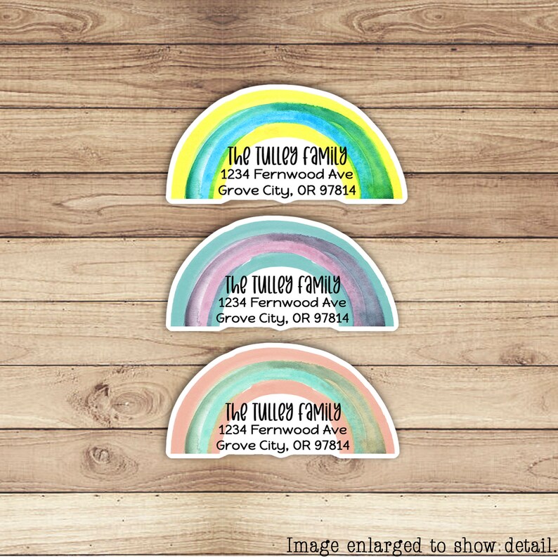 Unique Colorful Sunkissed Rainbow Address Labels 30 Etsy