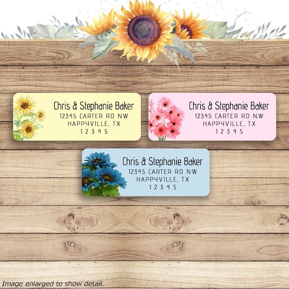 Sunflower return address Personalized Rubber Stampcustom made stampstamp for envelopesscrapbookingbusiness product tags