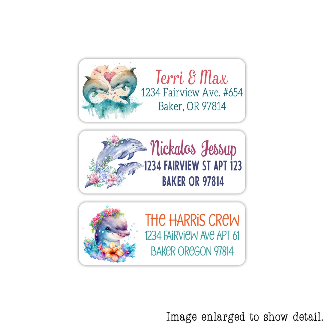 Custom Dolphin Address Labels Etsy