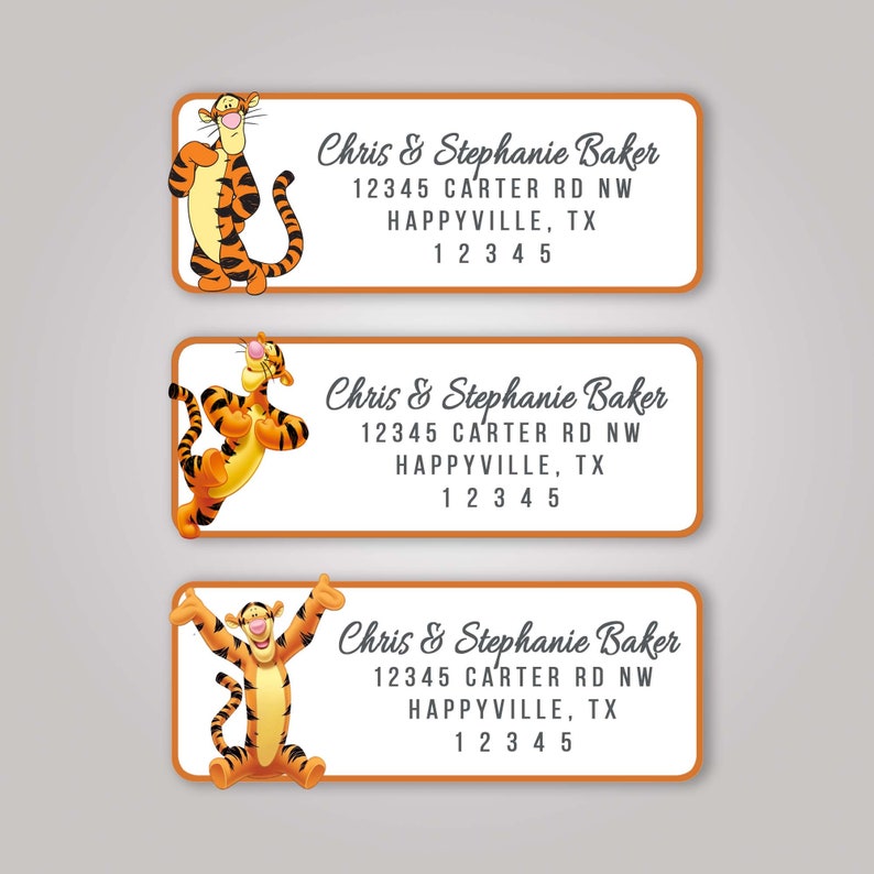 60 Winnie The Pooh Tigger Return Address Labels Mailing Envelopes Package A