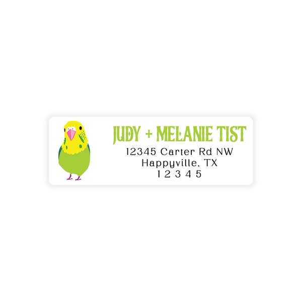 Bird Budgie Parakeet Custom Address Labels