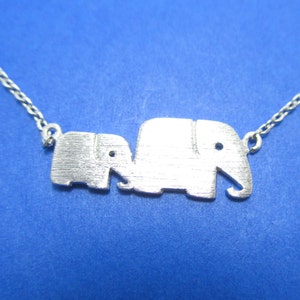 Elephant Family Shaped Animal Silhouette Charm Bracelet in Silver | Handmade Animal Jewelry