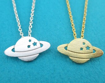 土星ネックレス、惑星ペンダント、ステンレススチール製宇宙ジュエリー 