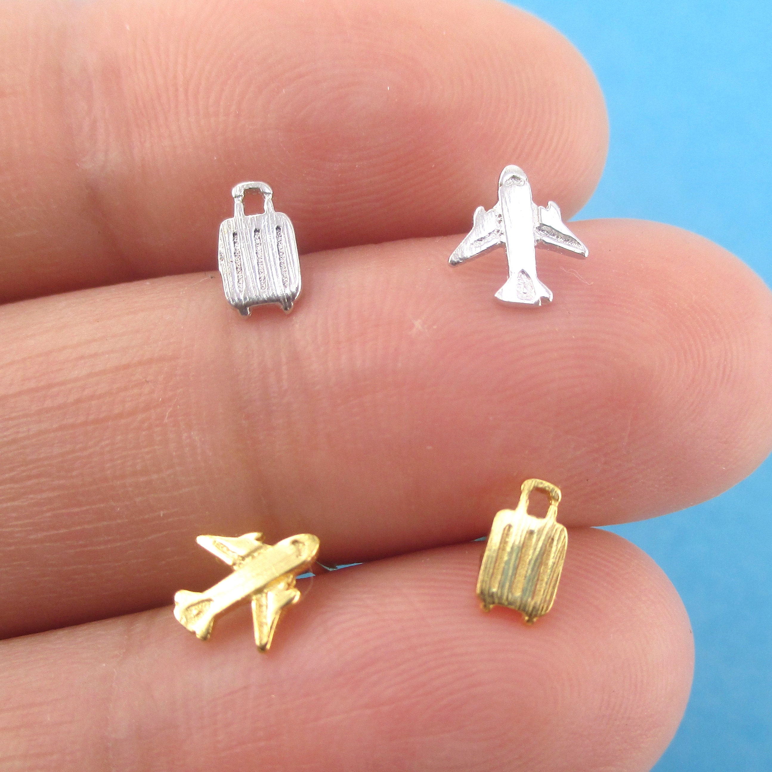 Orecchini da donna per assistenti di volo, regali in argento Sterling 925, per aeroplano gioielli da viaggio aeronautico regali per ragazze piloti stewardess, Non conosciuto