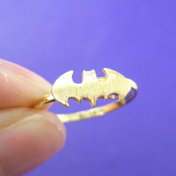 Bague en or en forme de Logo de chauve-souris sur le thème de Batman | Super héros