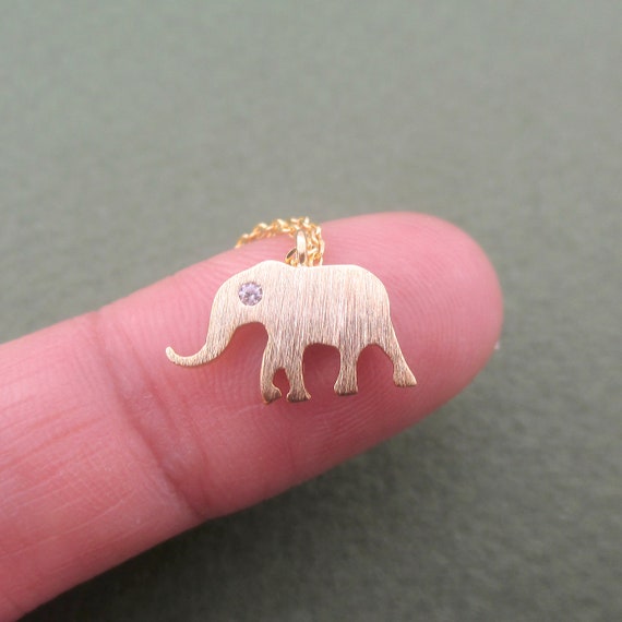Rose gold elephant charm deals