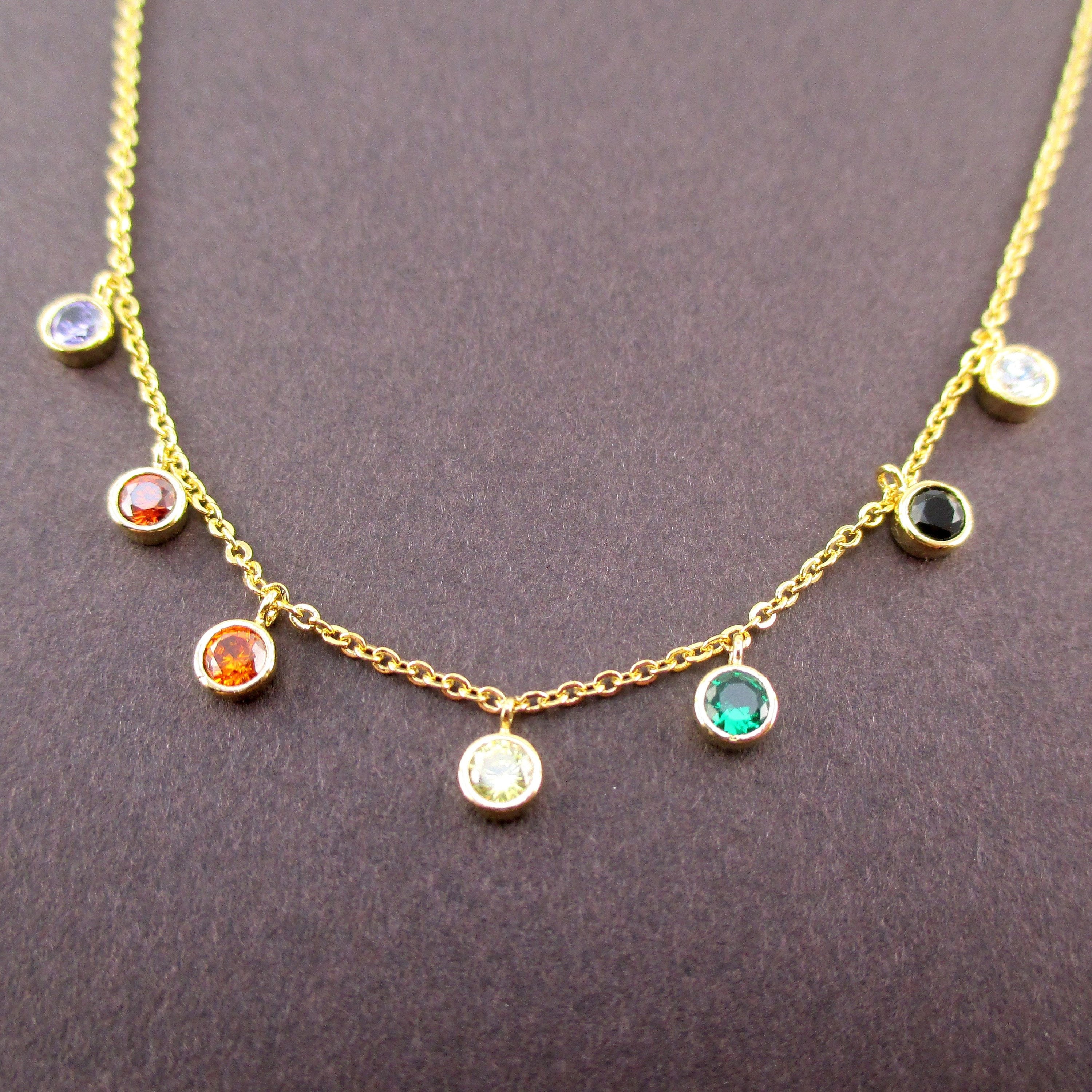 Rainbow rhinestone shop choker