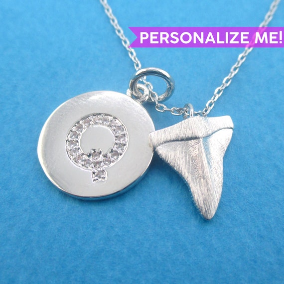 Miniature Shark Tooth Shaped Sea Creatures Themed Pendant Etsy