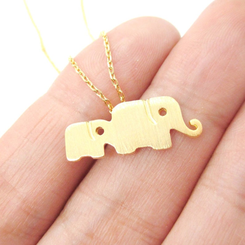 Mother and Baby Elephant Silhouette Shaped Animal Charm Etsy