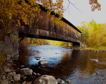 Covered Bridge 1 - Covered Bridge Photography, Color Photography, Covered Bridge Wall Art, New England Photography - Nature Photography