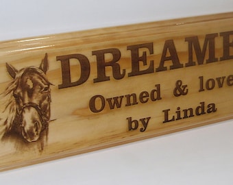 Personalized Wood Horse Stall Name Signs Rustic Stable Barn