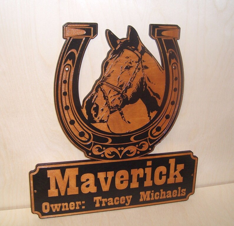 Personalized Horse Stall Name Sign Any Text. Wood.birch.laser Etsy